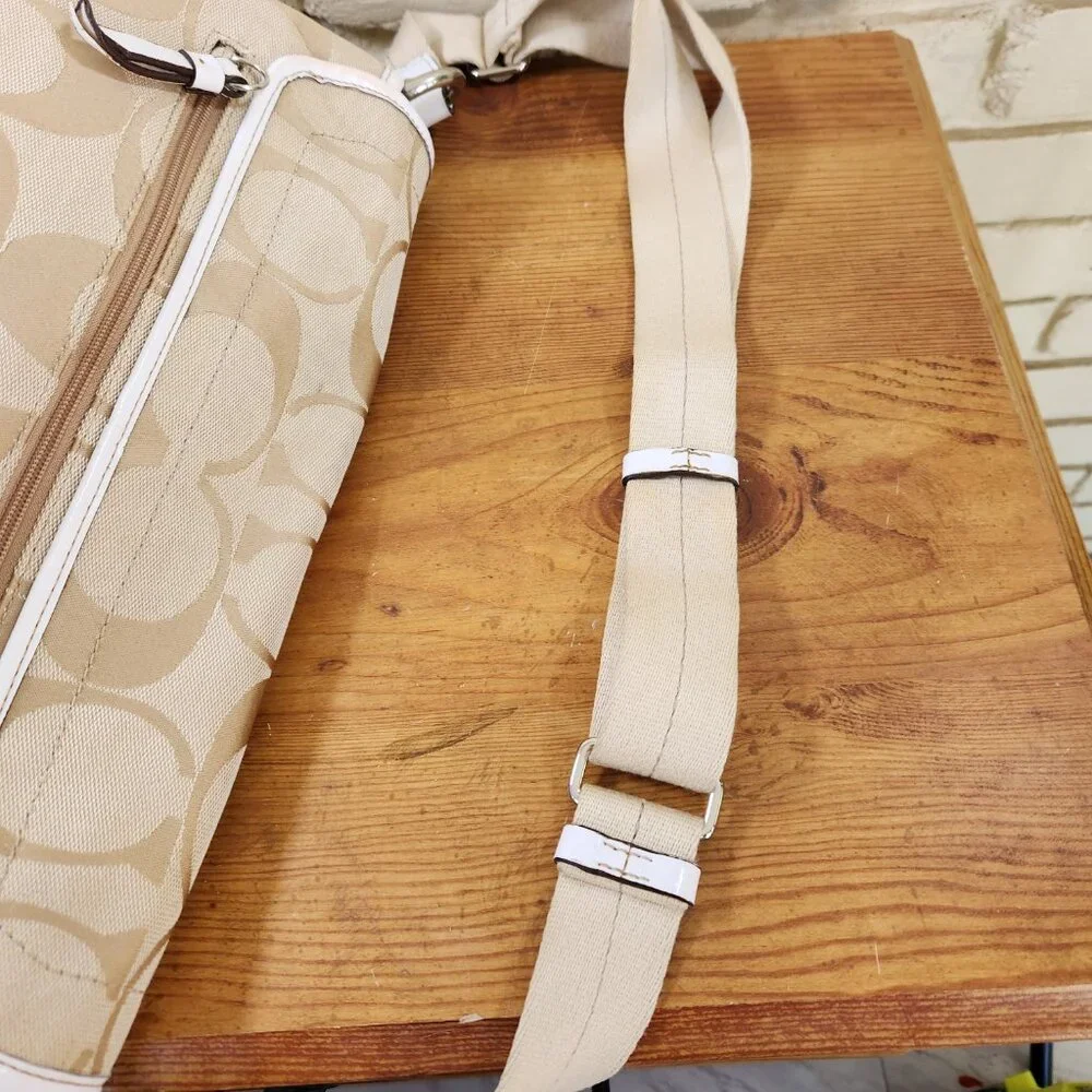 Coach Kyra Signature Khaki Messenger Shoulder Bag Purse